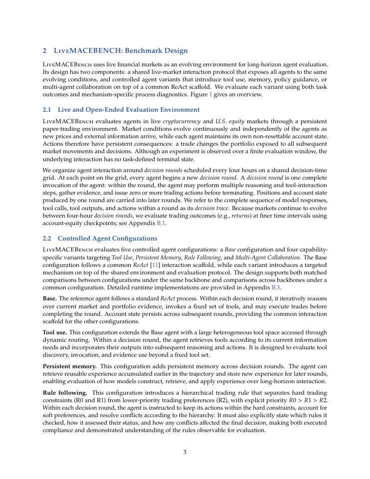 Page 3 of LiveMACE: Process-Aware Evaluation of LLM Agent Capabilities in Evolving Markets