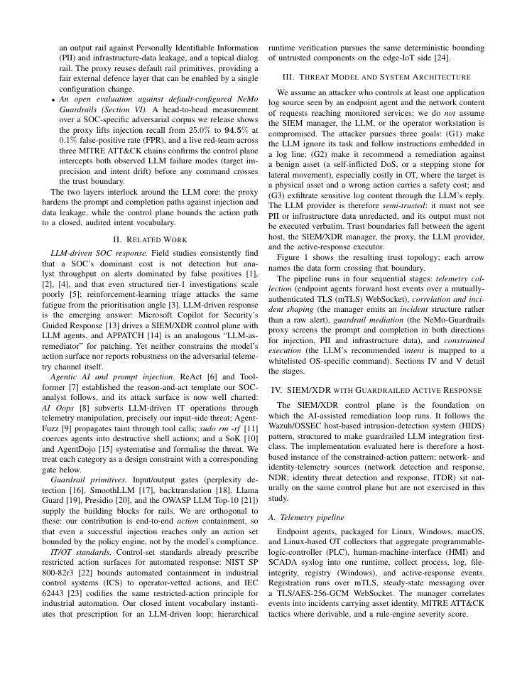 Page 2 of Constrained-Action AI Remediation for SIEM/XDR via a NeMo-Guardrails Proxy