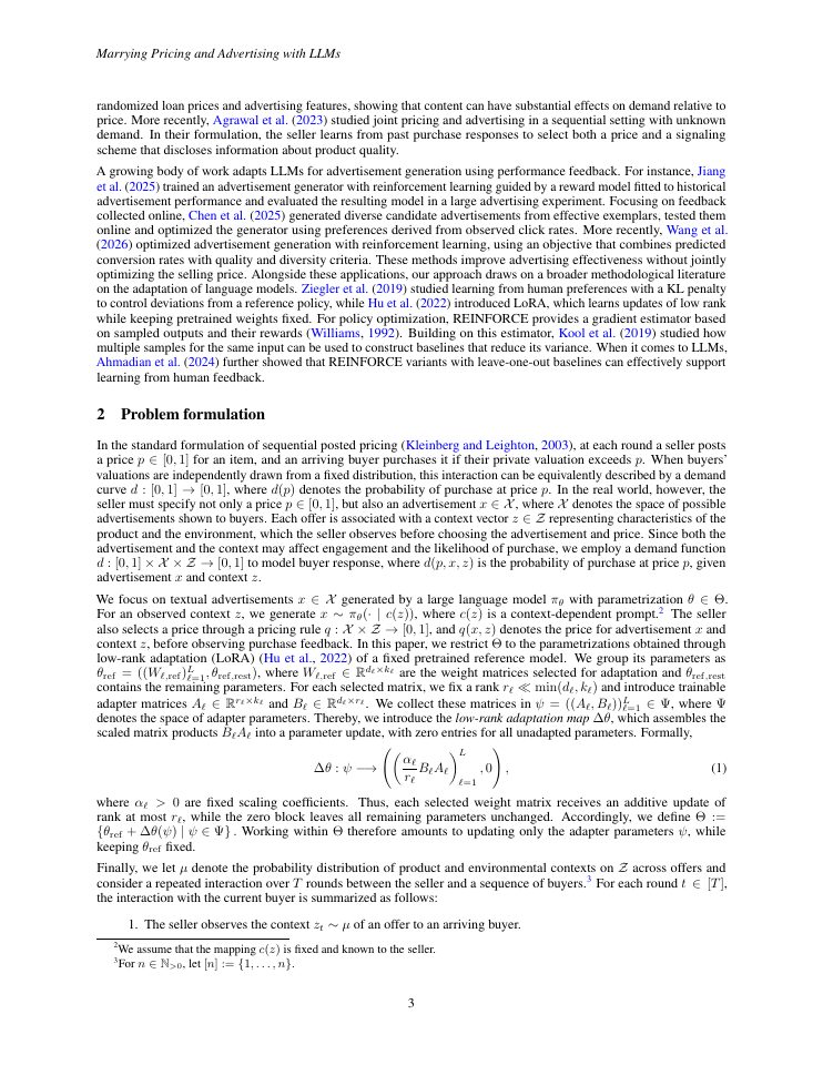 Page 3 of Marrying Pricing and Advertising with LLMs