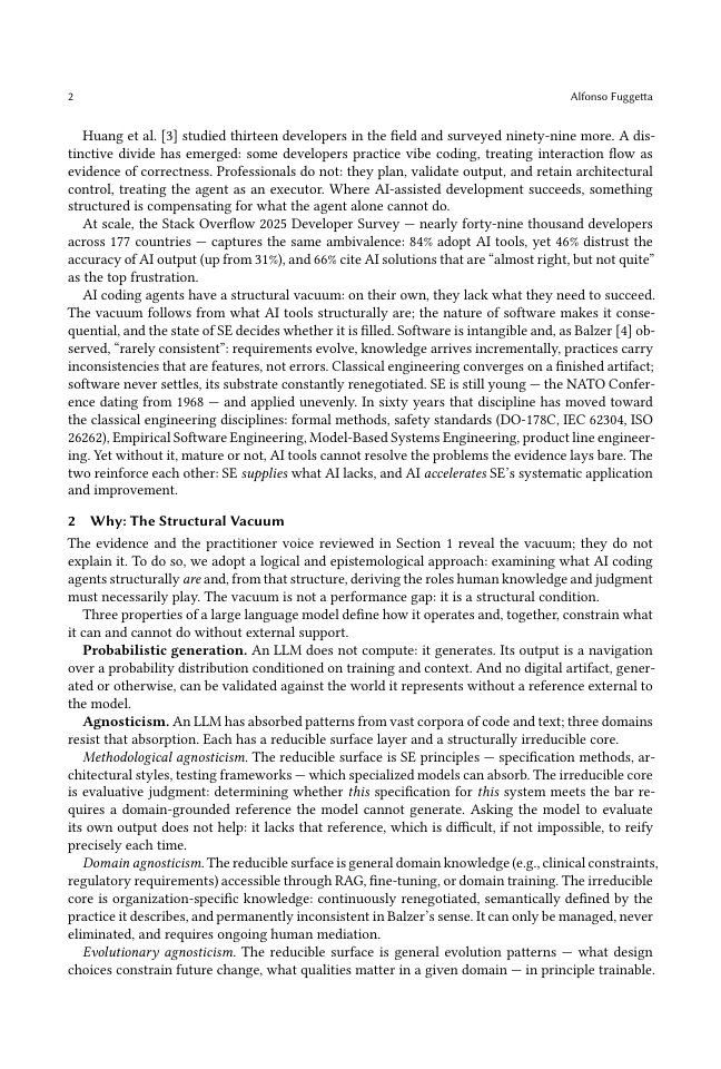 Page 2 of Why Software Engineering Is Indispensable in the Age of Coding Agents