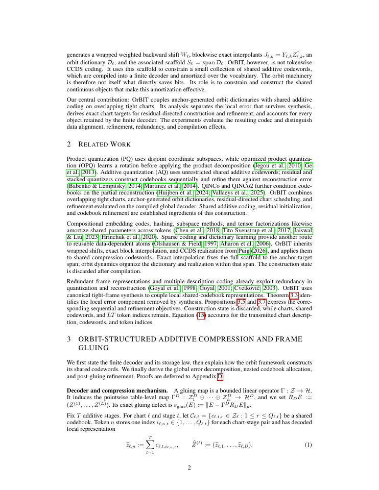 Page 2 of OrBIT: Structure-Guided Embedding Compression