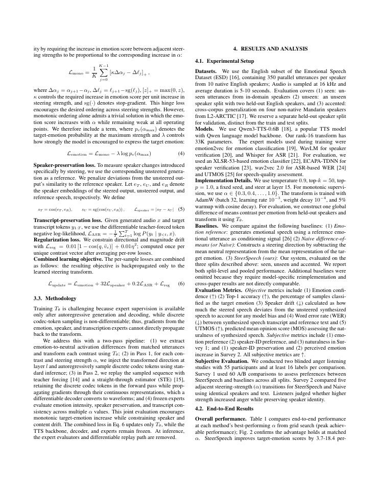 Page 3 of Steerspeech: Activation Steering For Emotion Control In Generated Speech