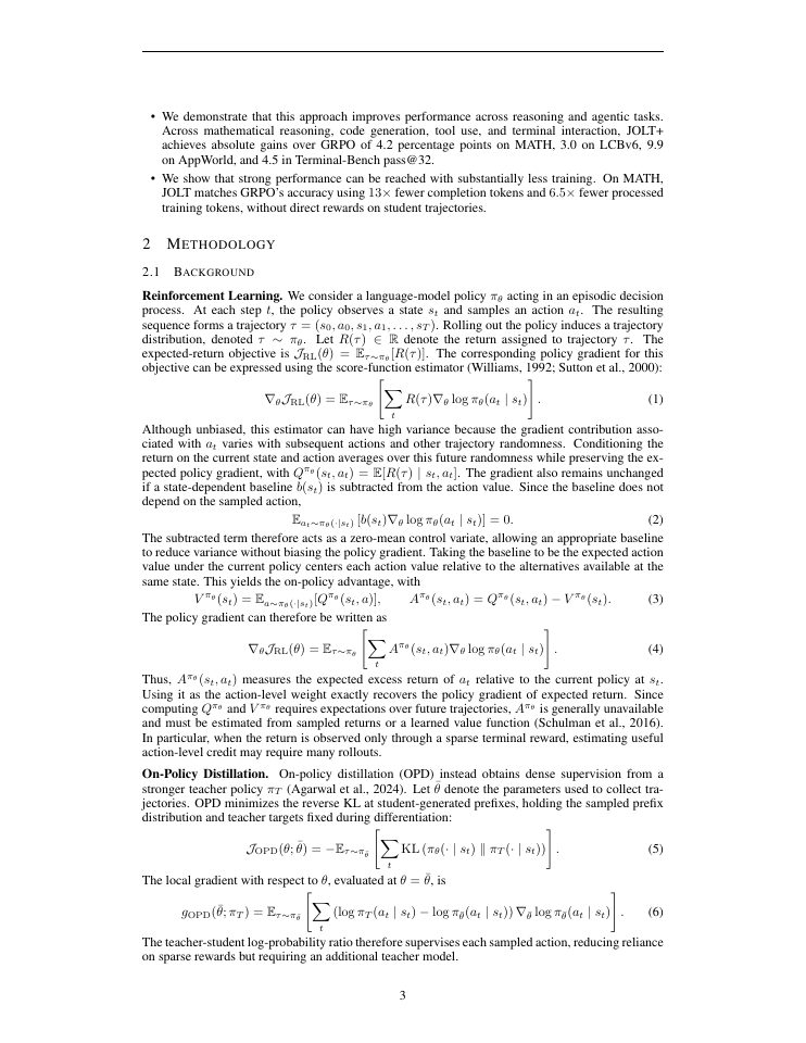Page 3 of A Good Self-Teacher Meets the Student Where They Are: Joint On-Policy Learning and Teaching
