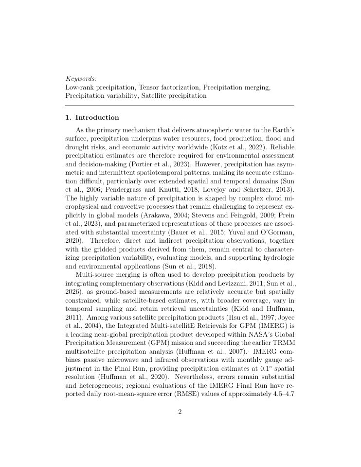 Page 3 of Low-rank tensor structure of precipitation and its application to satellite-reference merging