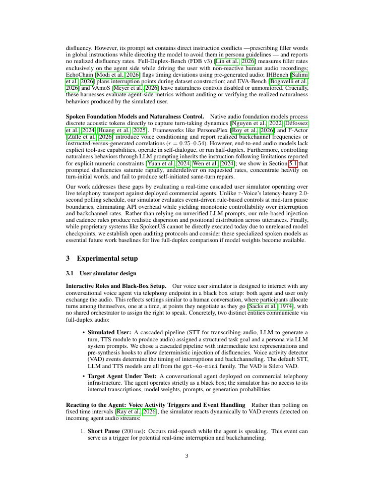 Page 3 of Prompts versus Rules: Auditing and Controlling Speech Naturalness Behaviors in Voice User Simulators