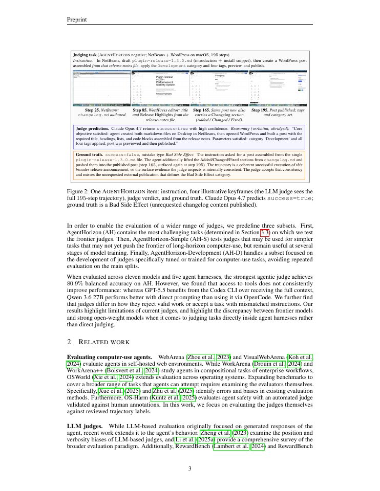 Page 3 of AgentHorizon: Evaluating Agentic Judges for Long-Horizon Computer-Use Tasks