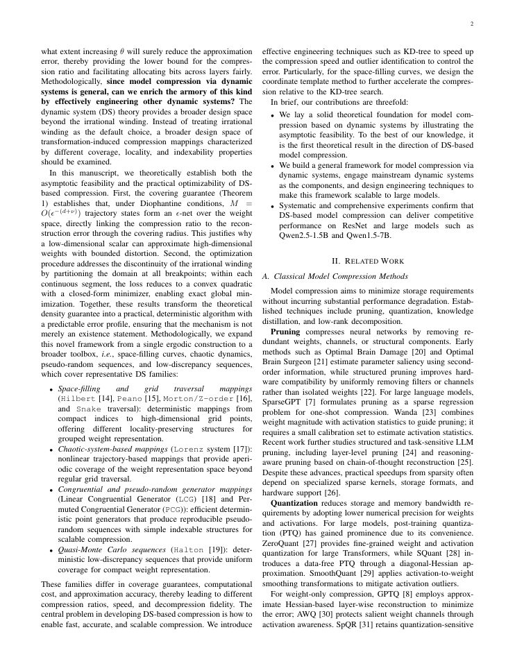 Page 2 of Dynamics as Code: On Model Compression via Dynamic System