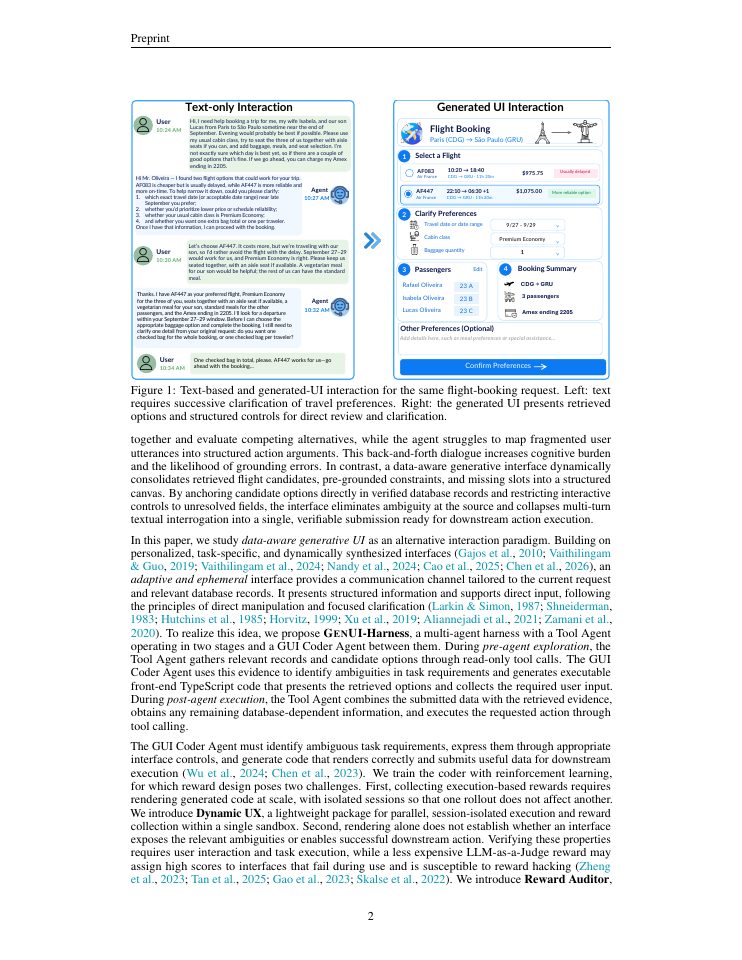 Page 2 of When Interfaces Speak: Data-Aware Generative UI Harness for Active Interaction