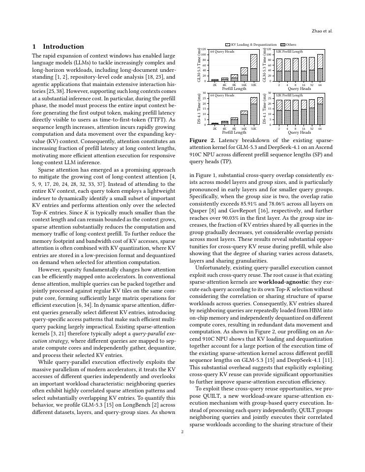 Page 2 of QUILT: Rethinking Sparse-Attention Prefill through Shared Query Execution