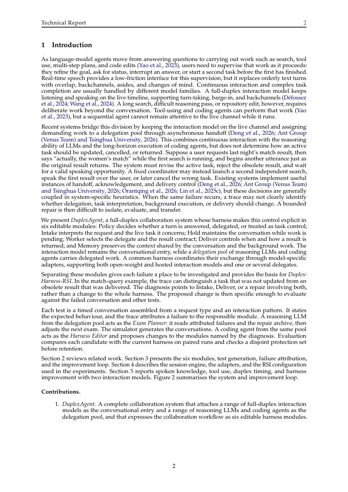 Page 2 of DuplexAgent-RSI: Recursive Harness Improvement for Full-Duplex Voice Agent Collaboration