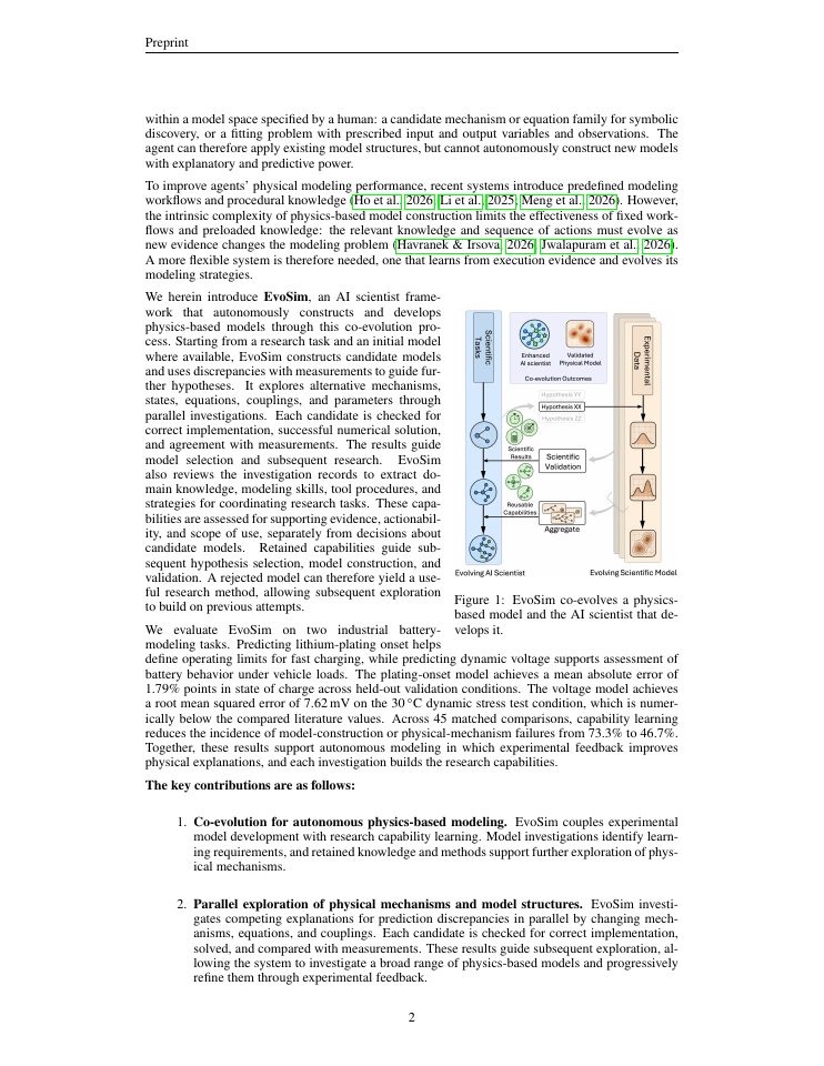 Page 2 of EvoSim: Learning to Model, Modeling to Learn