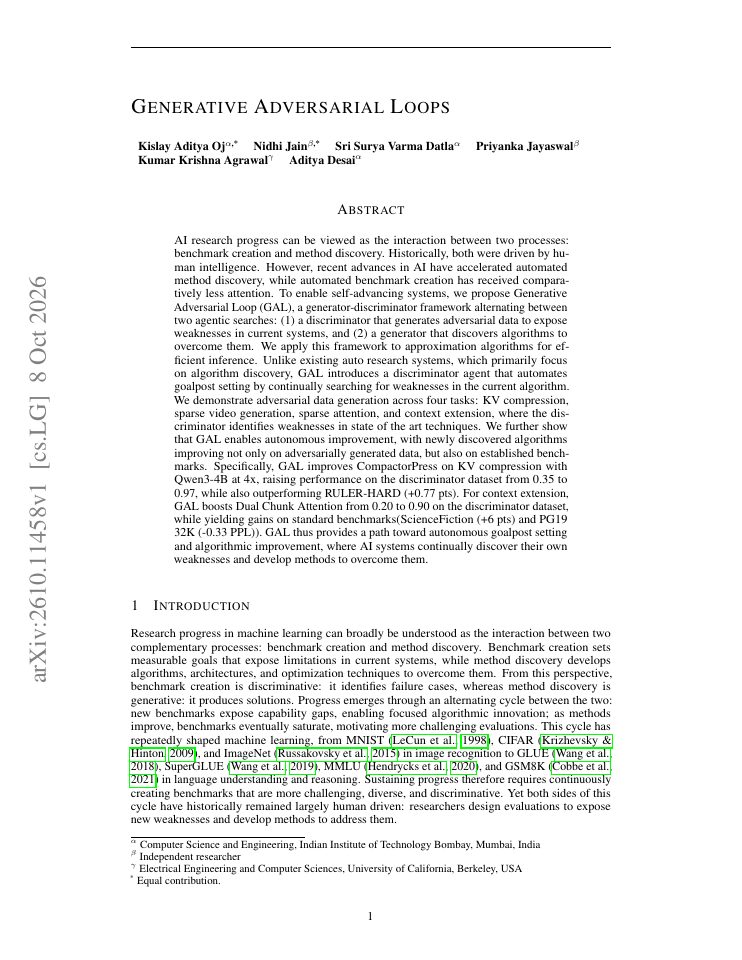 First page of Generative Adversarial Loops