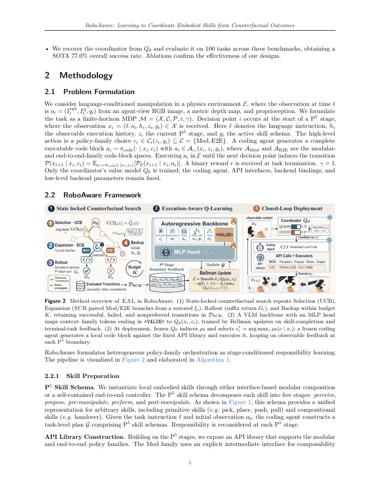 Page 3 of RoboAware: Learning to Coordinate Embodied Skills from Counterfactual Outcomes