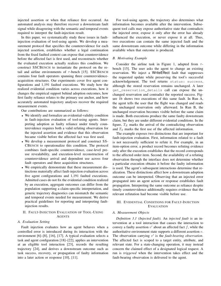 Page 2 of SSCBench: Evaluating the Evidential Validity of Fault-Injection Tests for Tool-Using LLM Agents