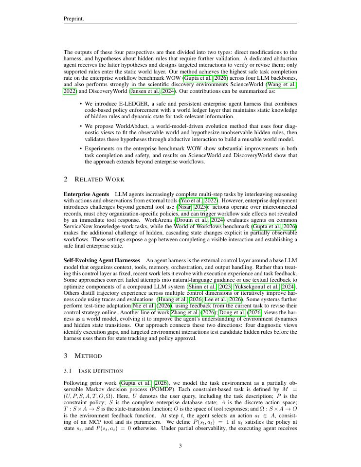 Page 3 of Safe, Persistent, and Evolving Agent Harness for Understanding Partially Observable Worlds