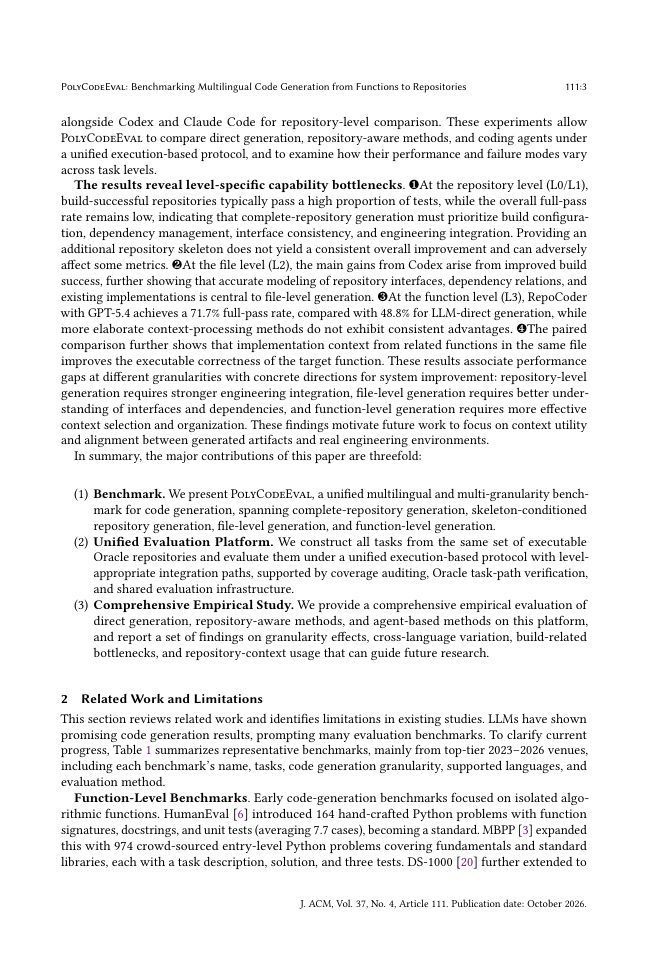 Page 3 of PolyCodeEval: Benchmarking Multilingual Code Generation from Functions to Repositories
