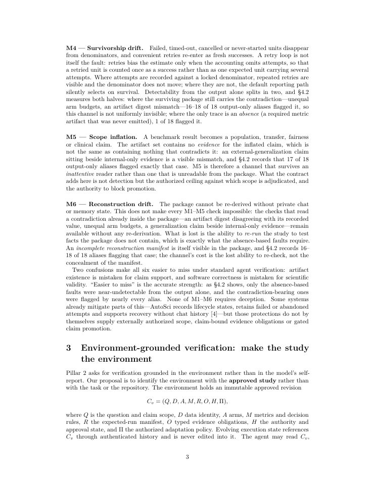 Page 3 of What Output-Only Review Cannot Verify: Study Contracts for Research Agents