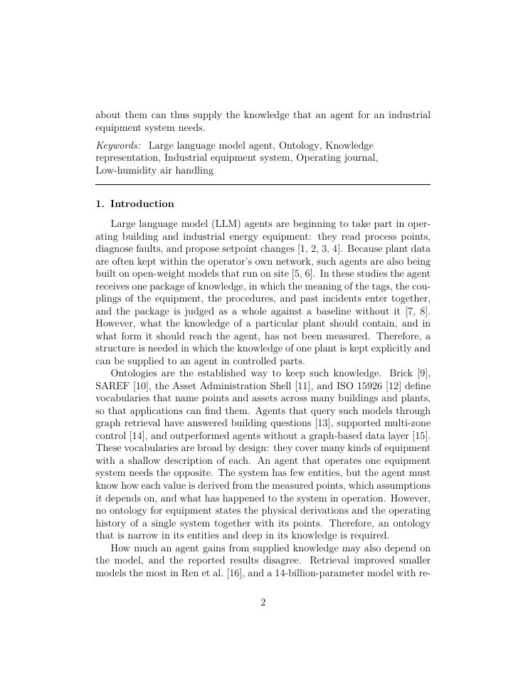 Page 2 of Narrow and Deep: An Ontology Tower as the Knowledge of an LLM Agent for an Industrial Equipment System