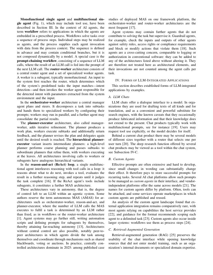 Page 3 of Forms of LLM-Integrated Applications from LLM-Chats to Autonomous AI Agent System