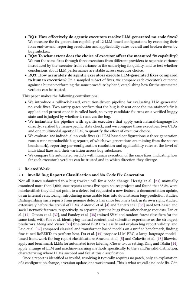 Page 3 of Can LLMs Fix It Without Code? Toward Automated Verification of No-Code Bug Fixes