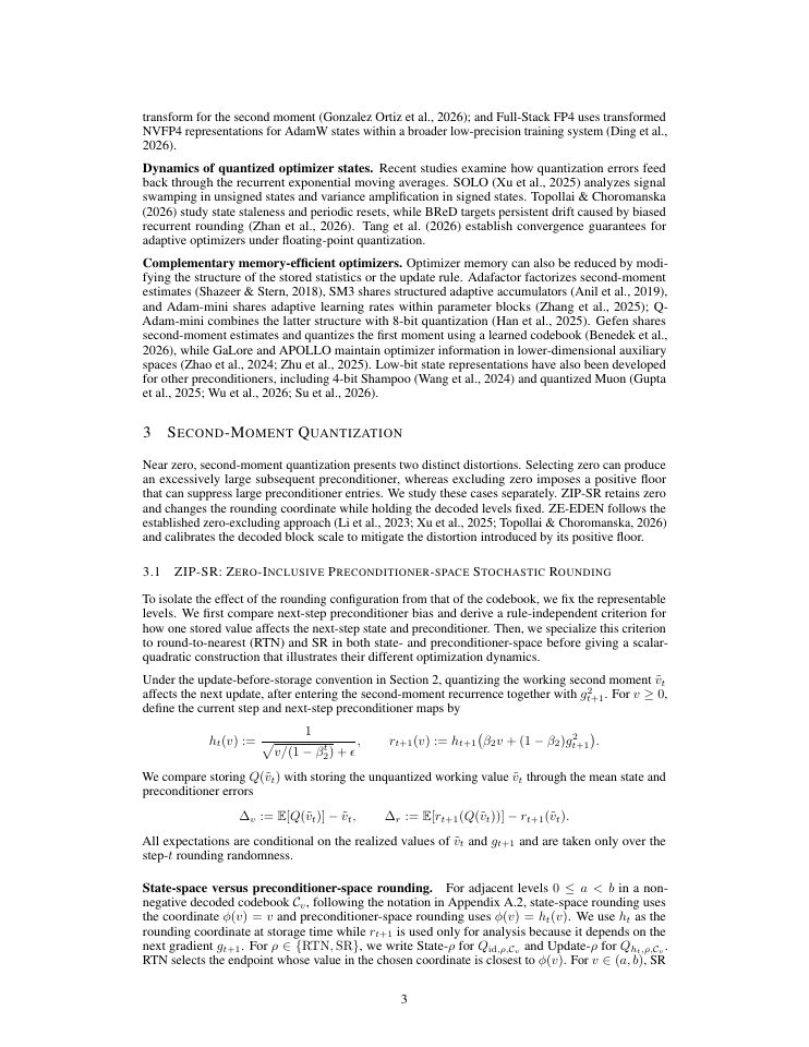 Page 3 of Rounding in Preconditioner Space: Redesigning 4-bit AdamW Optimizer-State Quantization