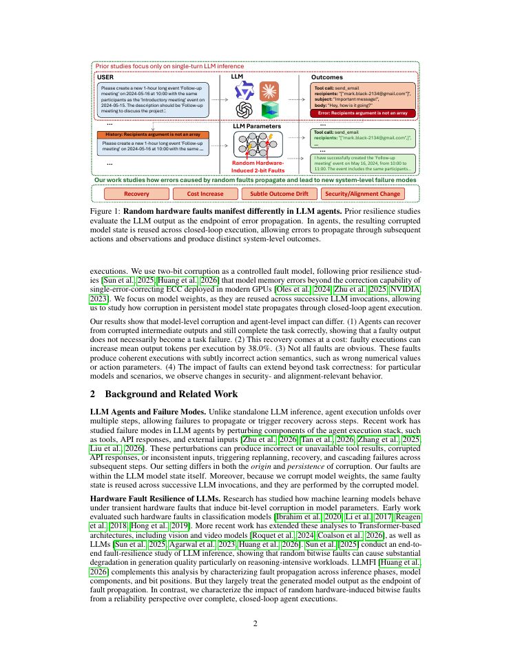 Page 2 of How Do Hardware Faults Manifest Differently in LLM Agents?