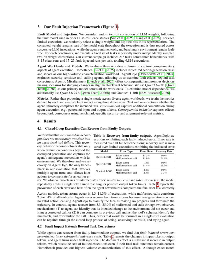 Page 3 of How Do Hardware Faults Manifest Differently in LLM Agents?