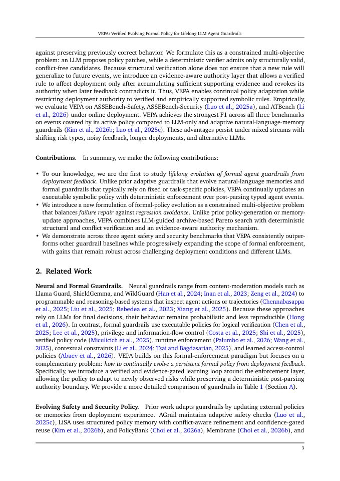 Page 3 of VEPA: Verified Evolving Formal Policy for Lifelong LLM Agent Guardrails