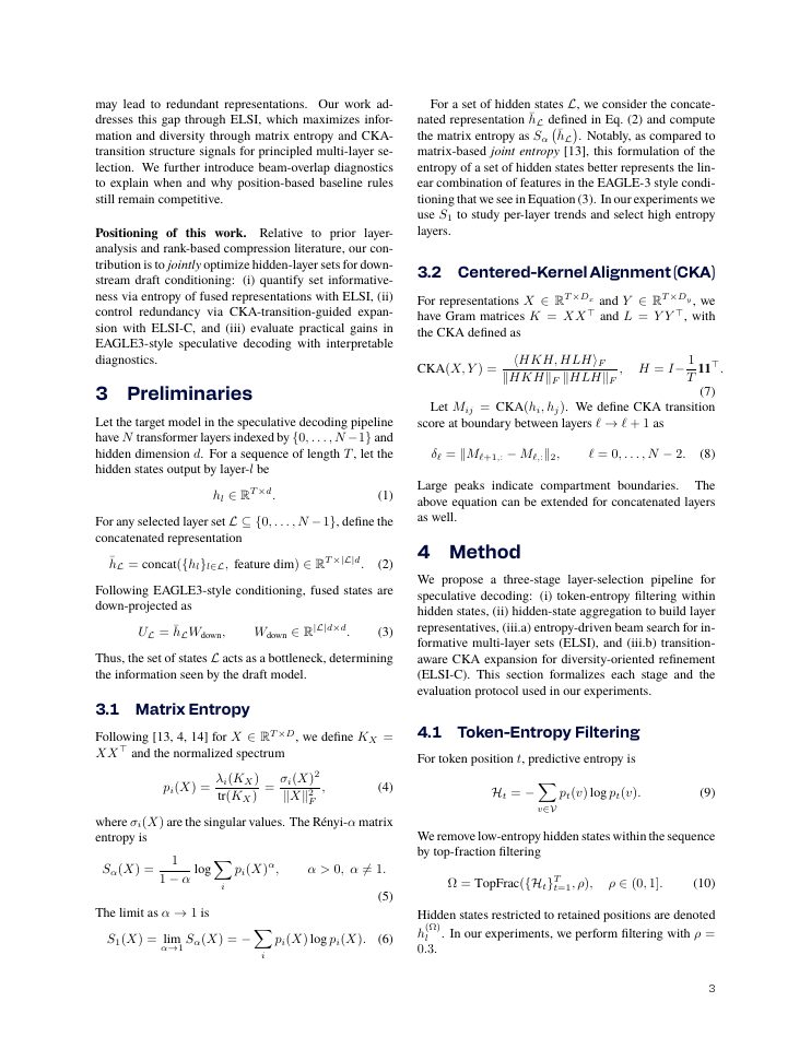 Page 3 of Surfing the Activation Wave: Analyzing the Information and Geometry of LLM Hidden States for Speculative Decoding