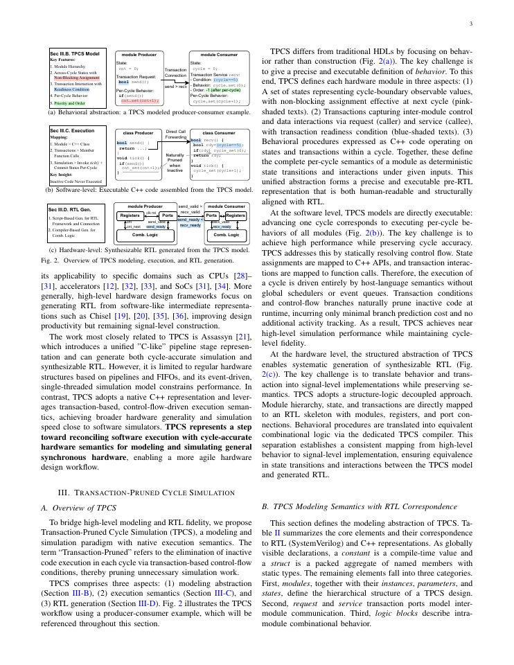 Page 3 of TPCS: A Cycle-Level Simulation Paradigm with Native Execution Semantics for RTL Modeling and Generation