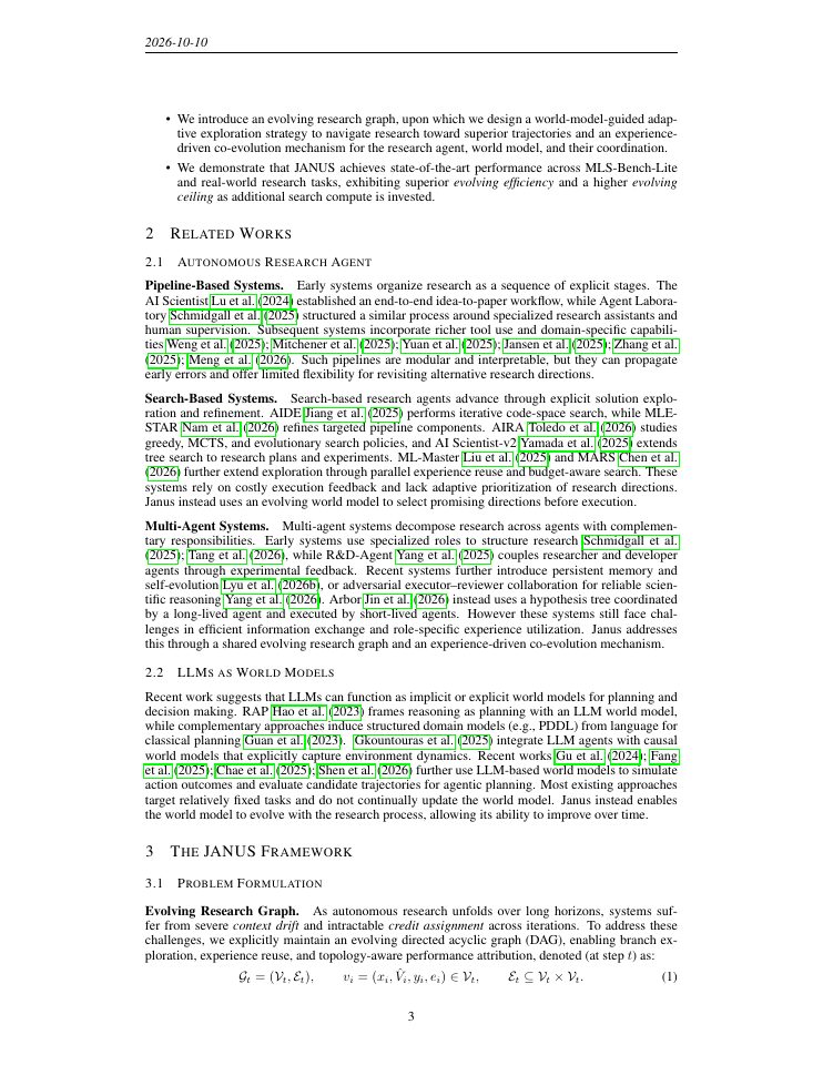 Page 3 of JANUS: Enhancing Long-Horizon Autonomous Research with Co-Evolving World Models