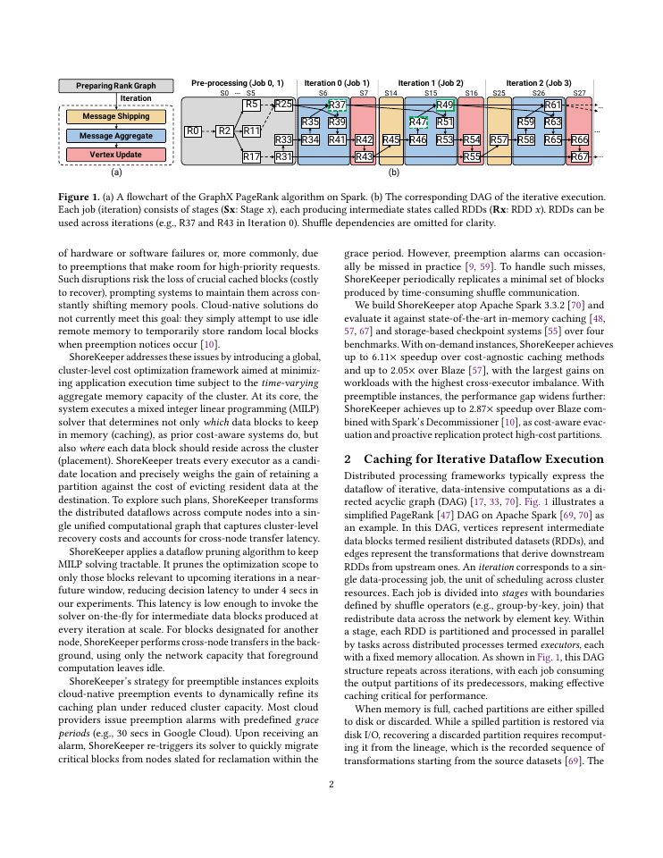 Page 2 of ShoreKeeper: Accelerating Iterative Data Analytics in the Cloud via Distributed Recovery-Cost-Aware Caching