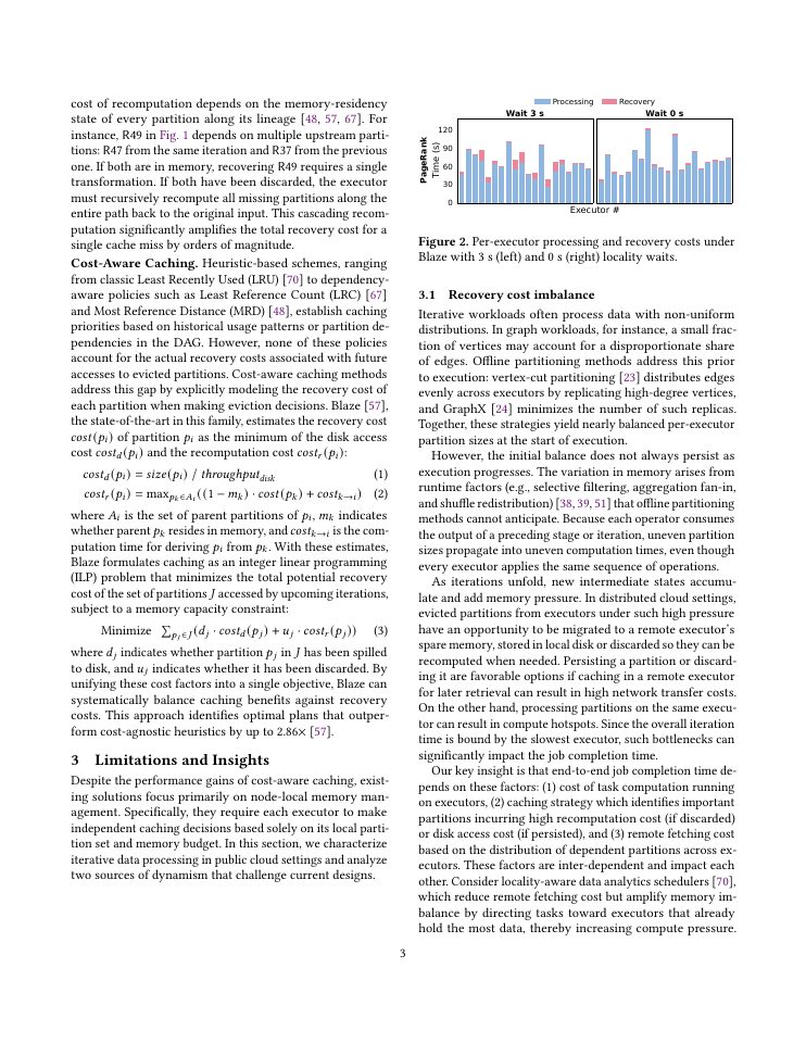 Page 3 of ShoreKeeper: Accelerating Iterative Data Analytics in the Cloud via Distributed Recovery-Cost-Aware Caching