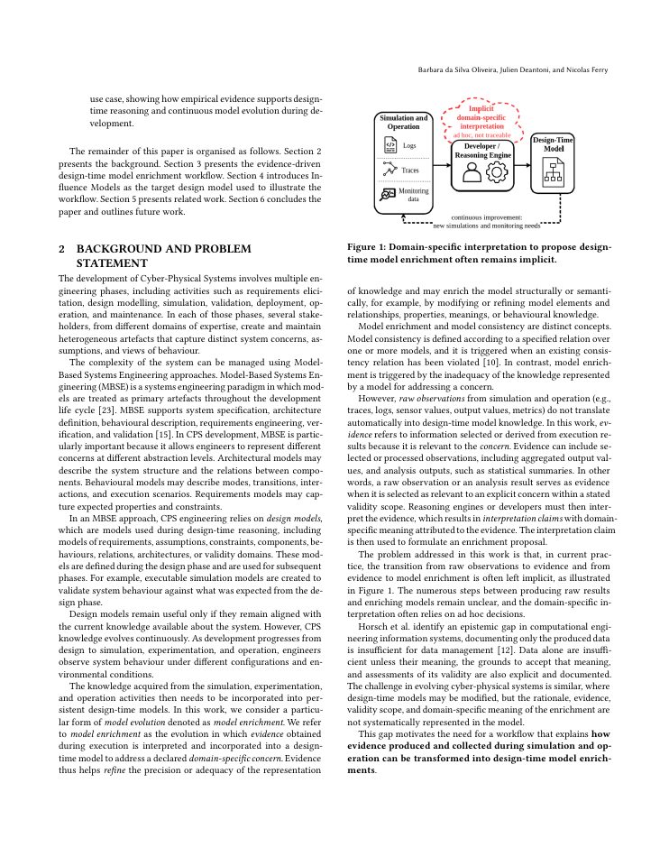 Page 2 of Towards Enriching Design-Time Models with Evidence from Simulation and Operational Activities