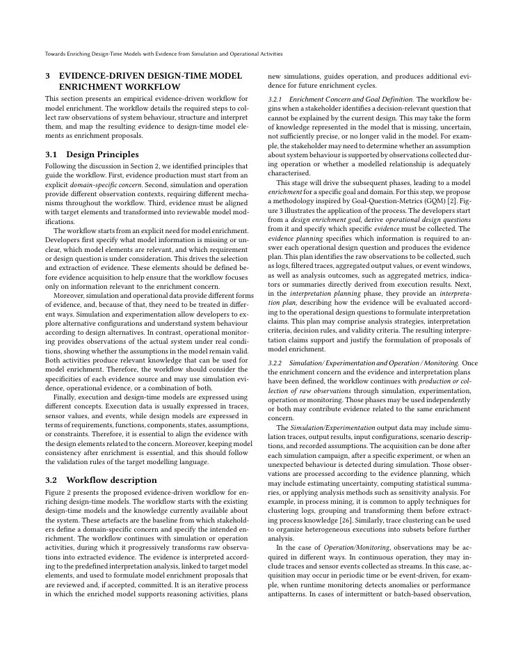 Page 3 of Towards Enriching Design-Time Models with Evidence from Simulation and Operational Activities