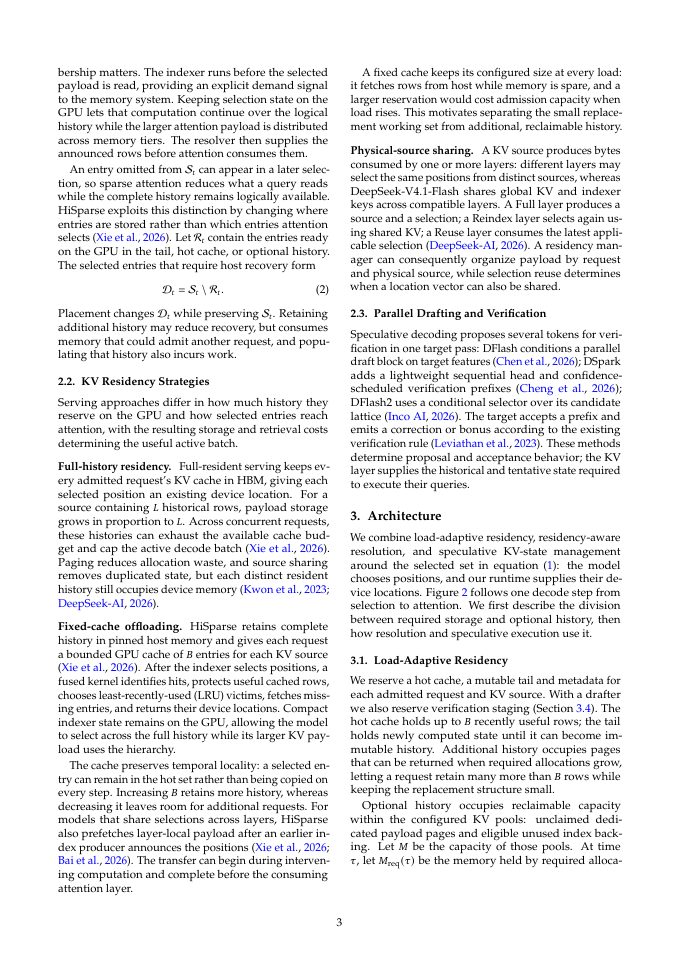Page 3 of Adaptive DHiSparse: Speculative Decoding over a Load-Adaptive KV Hierarchy