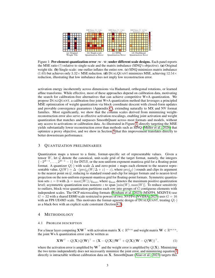 Page 3 of DualQuant: Dual-scale Calibration-free Weight-and-Activation Quantization for LLMs