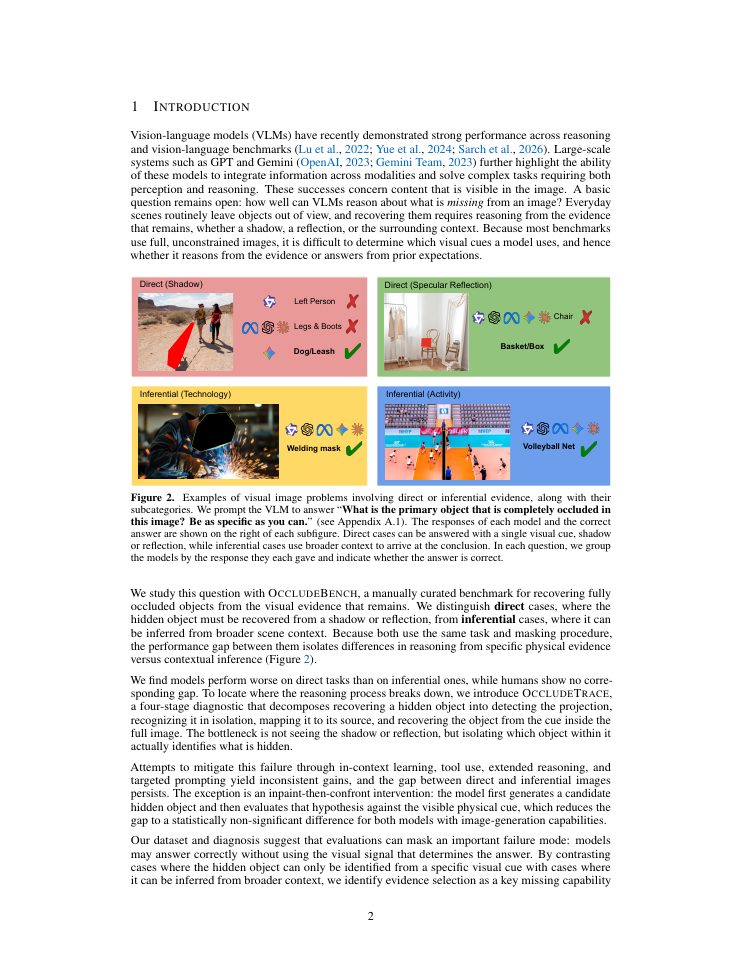 Page 2 of OccludeBench: Can VLMs Find What's Missing?
