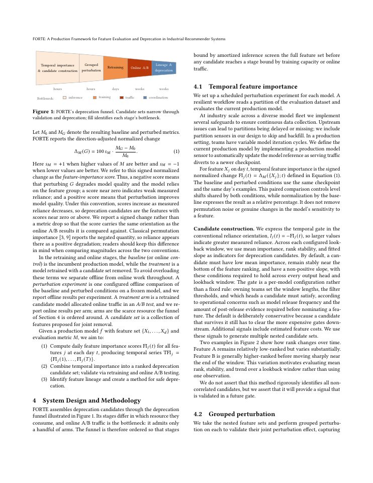 Page 3 of FORTE: A Production Framework for Feature Evaluation and Deprecation in Industrial Recommender Systems