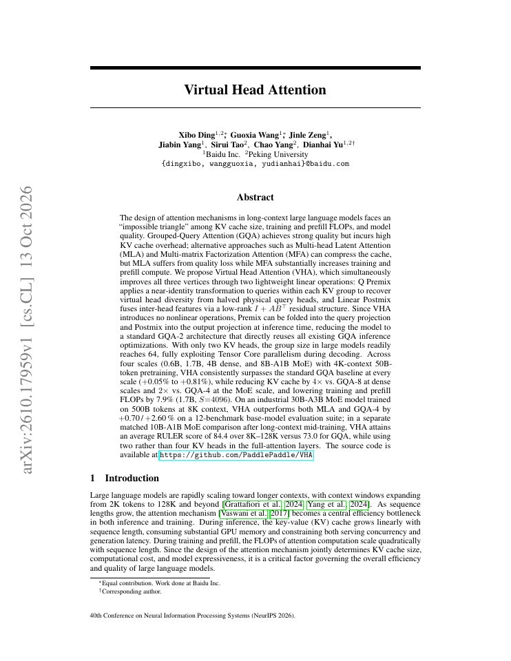 First page of Virtual Head Attention