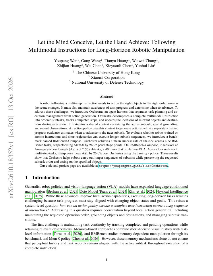 First page of Let the Mind Conceive, Let the Hand Achieve: Following Multimodal Instructions for Long-Horizon Robotic Manipulation
