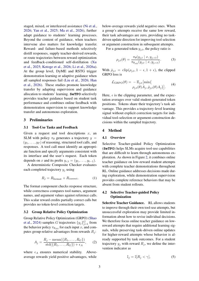 Page 3 of Teacher-Guided Tool Learning for Small Language Models via Bidirectional KL Constraints