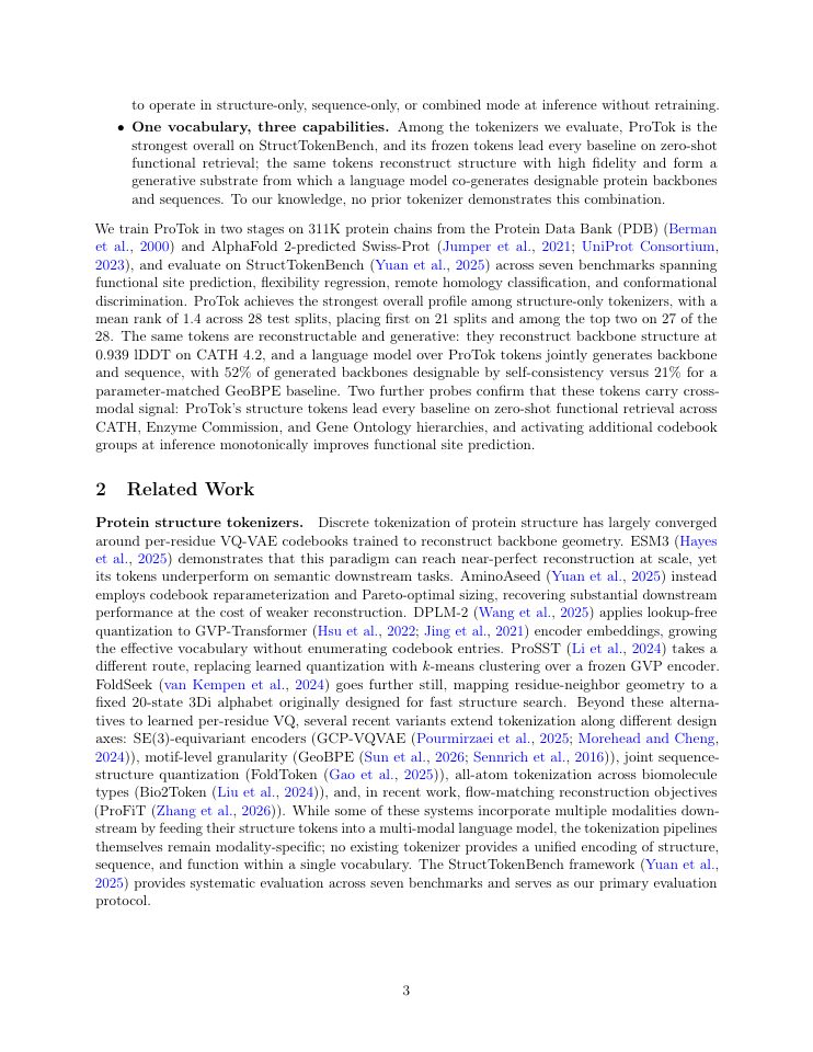 Page 3 of ProTok: Unified Protein Tokenization via Modular Multi-Codebook Quantization