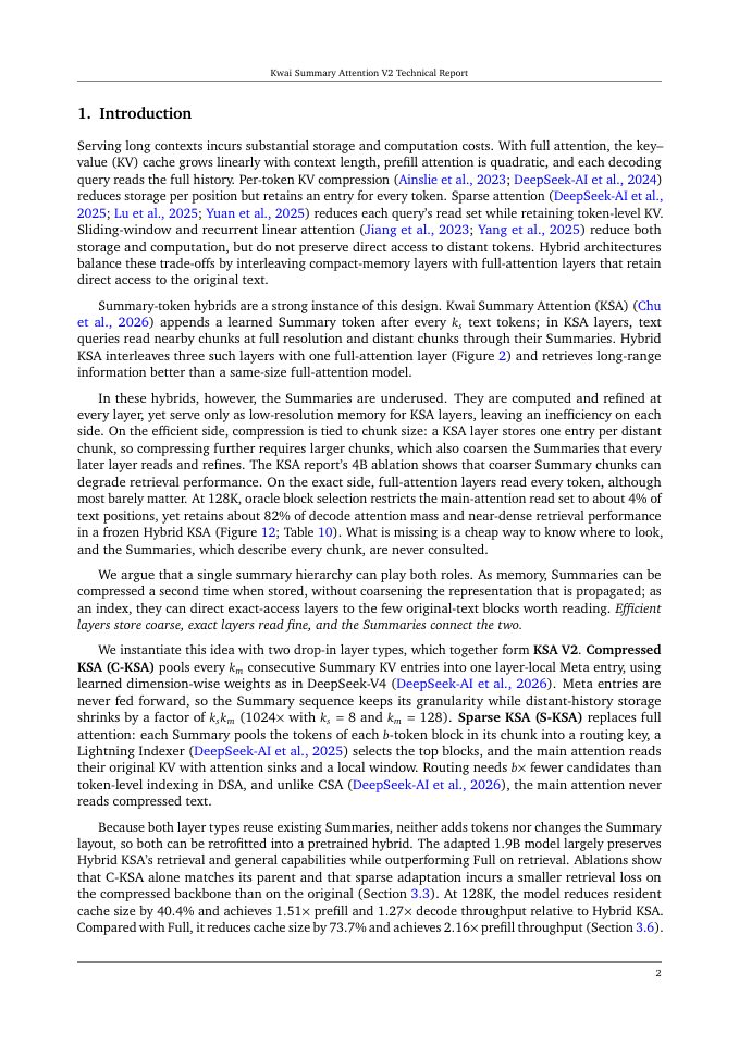 Page 2 of Kwai Summary Attention V2 Technical Report