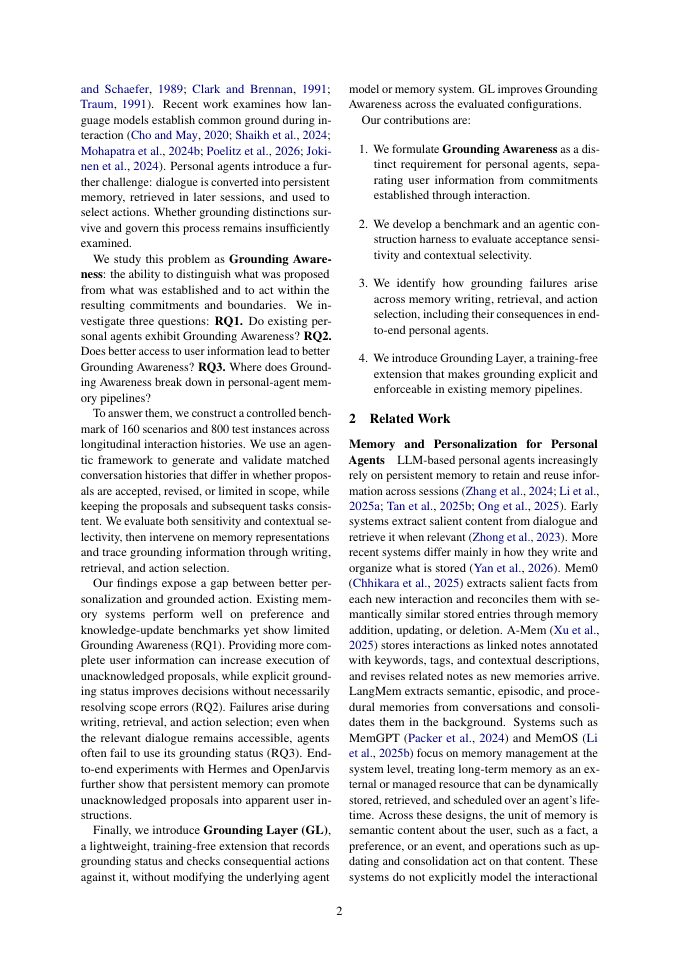 Page 2 of Knowing the User Is Not Knowing What We Established: Grounding Awareness in Personal Agents