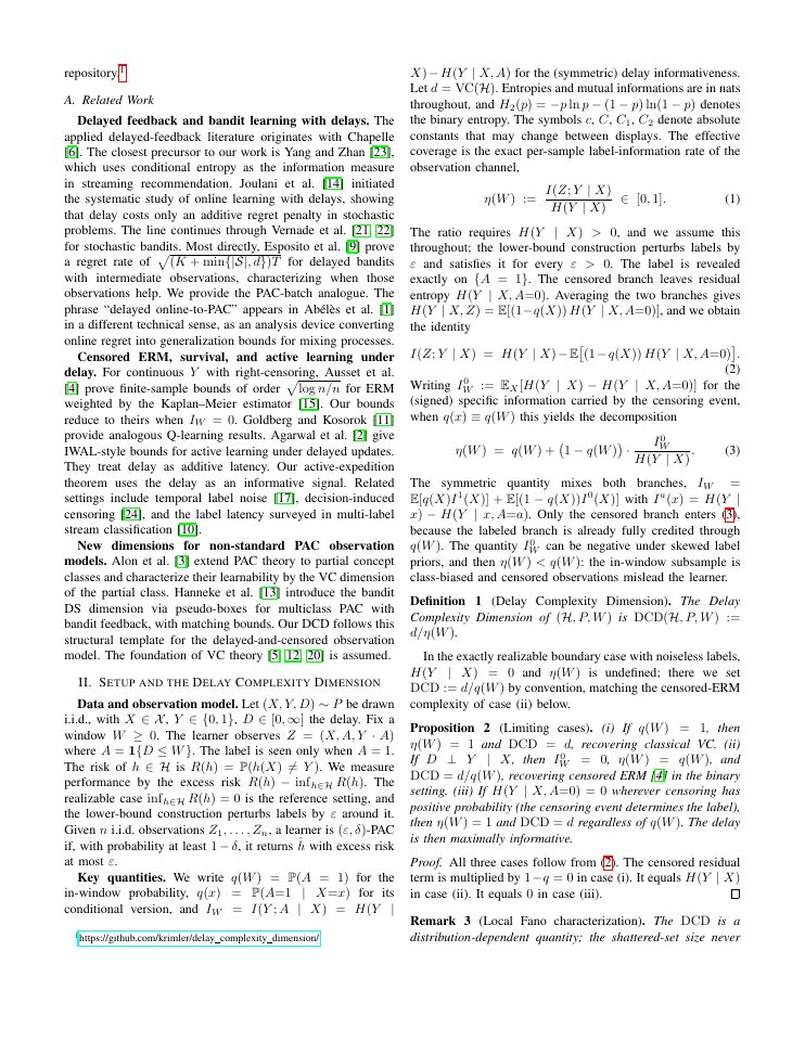 Page 2 of Delay Complexity Dimension: Learning with Delayed and Censored Labels