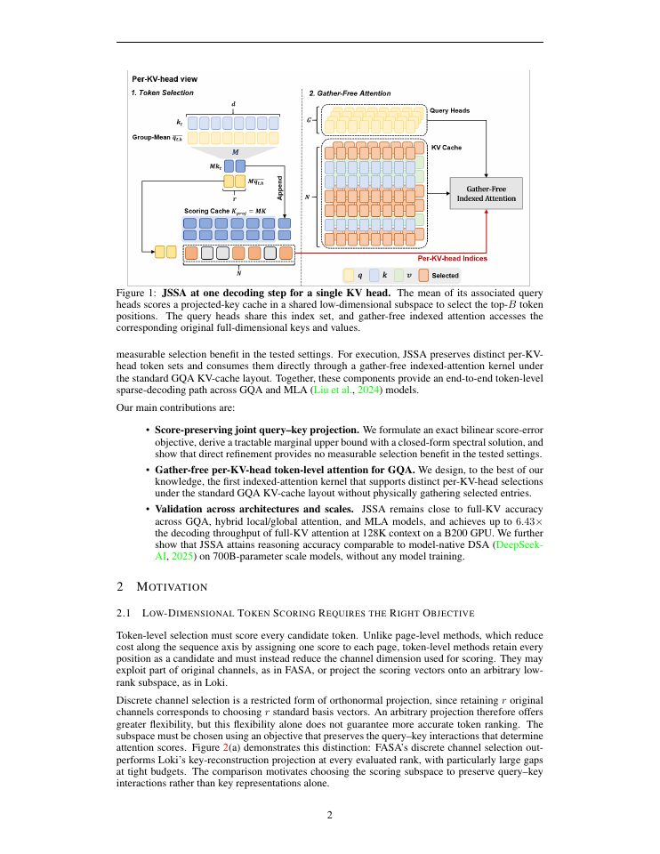 Page 2 of Joint Subspace Sparse Attention for Efficient Long-Context Decoding