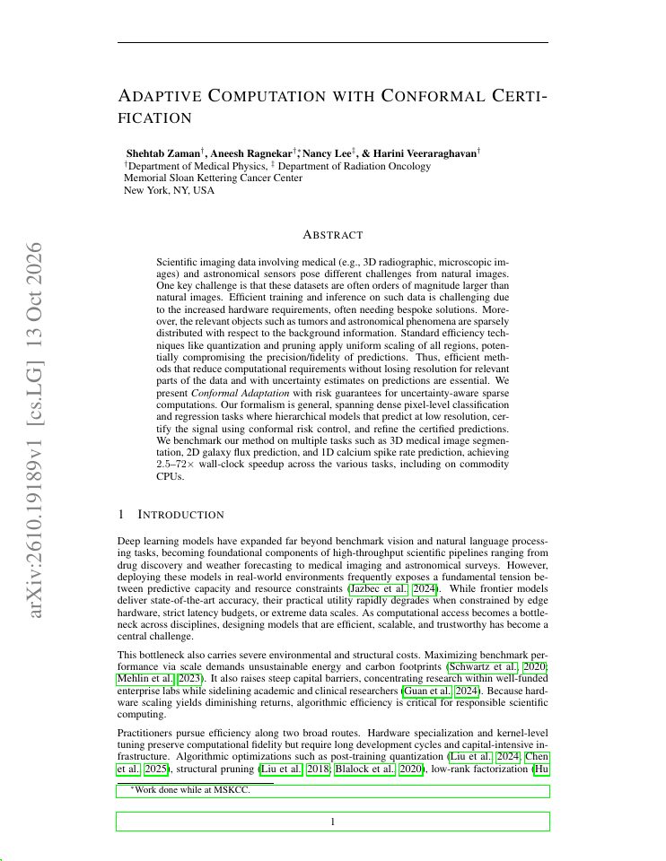 First page of Adaptive Computation with Conformal Certification