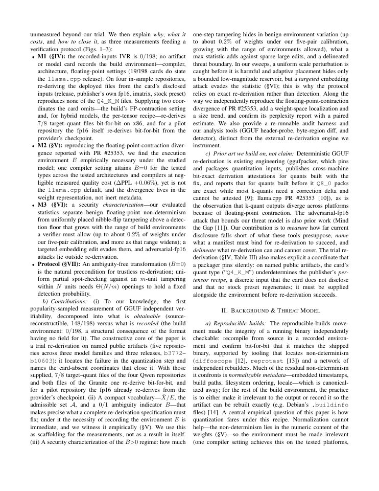 Page 2 of What You Sign Is Not What You Run: The Verifiability Gap in Quantized LLM Supply Chains