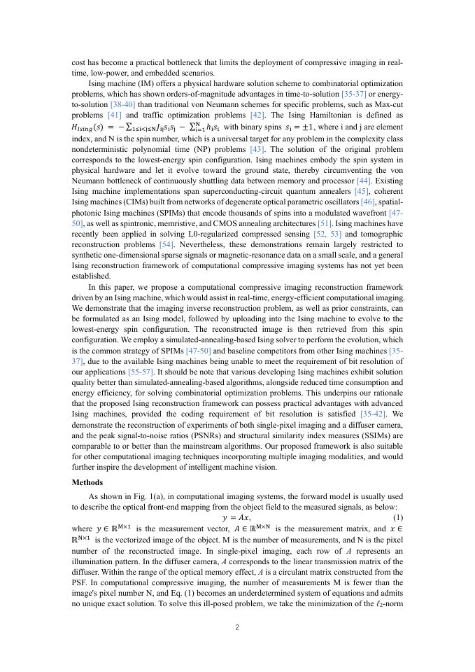 Page 2 of Computational compressive imaging reconstruction with a simulated-annealing-based Ising solver